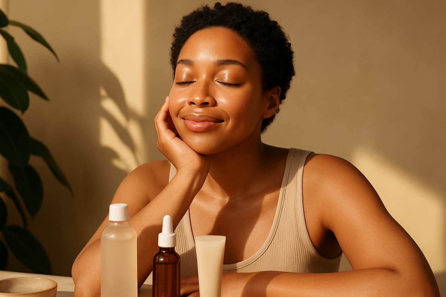 Confident lifestyle skincare image